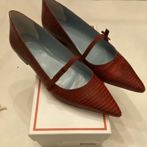 Francis Valentines red leather flats size 9, 9.5